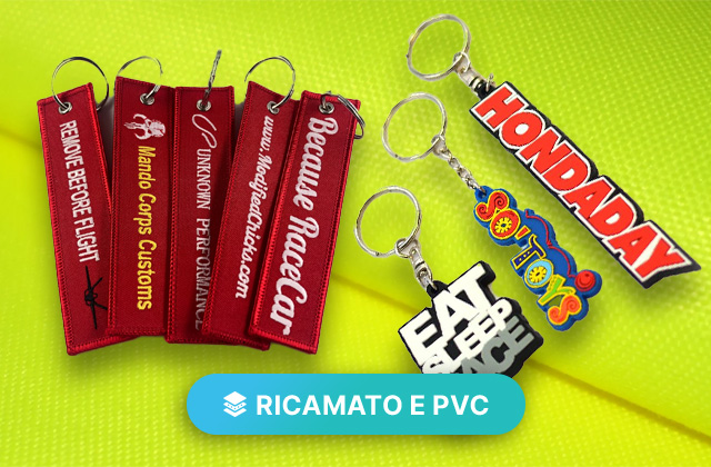 PVC und bestickte Schlüsselanhänger online
