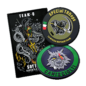 2D- und 3D-PVC-Patches von Easypatch für Softair-Teams in verschiedenen Formen und Größen